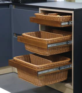 Plastic Wicker Basket Soft Close - 200mm