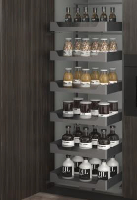 Kitchen Pantry Max Glass 60 - Soft Close - (6 Shelves)
