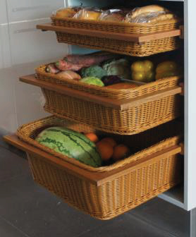 Plastic Wicker Basket (With - 200mm