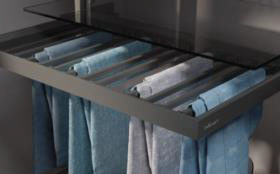 Wardrobe Pullout 2 - Trouser / Saree (Soft Close) (With 13 Hangers)