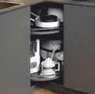 Hettich Carousel cargo series - Chrome Finish — Cargo 3/4 Carousel 2 Shelves 2 Flat - 1 Cargo 3/4 Carousel M 2 Shelves 1 Round - 1