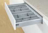 Hettich OrgaTray 570 Silver (Adjustable Partition Cutlery) — For NL 500 mm depth, cabinet width 600 mm 1