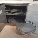 Hettich Cargoman Soft Close for Blind corner cabinet, 900/1000 mm width - Anthracite Finish — CargoMan Soft Corner Pull Out 450 LH - 1 Anthracite Finish 1