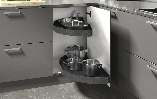 Hettich Salso (D Shape Carousel) - Right — Salso fitting set DW450/500 RH anthracite 1