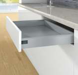 Hettich ArciTech - 550 mm-Drawer side profile, L - Silver 1