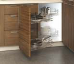 Hettich Moving Corner for blind corner cabinet, 900 / 1000 mm width - Chrome Finish — Moving Corner Cargo Series Right mechanism - 1 Chrome Finish