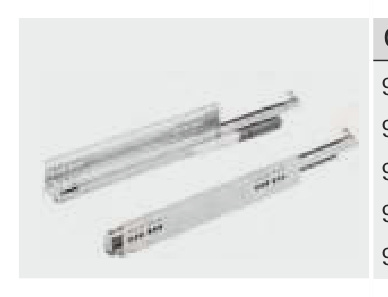 Hettich Quadro 25 Partial Extension with P2O 25 Kg — 500 mm with catches 1